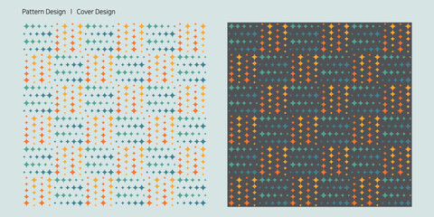 커졌다 작아지는 도형이 적절하게 배치된 패턴 디자인