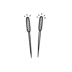 Acupuncture Needles, Minimalistic Style Vector Icon. Alternative medicine, traditional therapy, wellness concept. Graphic for spa, health blog, holistic therapy promo, clean background