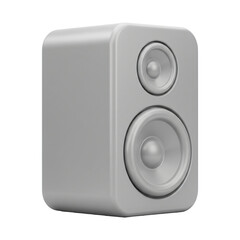 Obraz premium Modern Gray Audio Speaker with Two Woofers a High Quality Sound System for Home or Studio Use Ideal for Music Production and Listening
