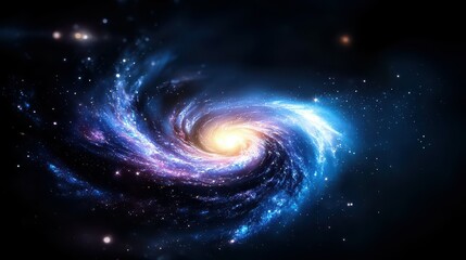 Obraz premium A stunning spiral galaxy filled with vibrant colors and cosmic wonders.