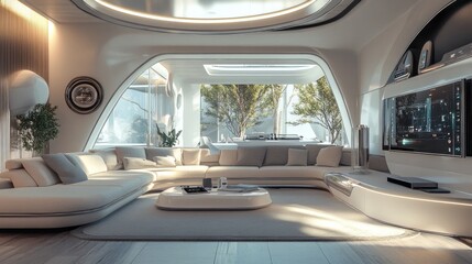Futuristic Living Room Design: Modern Architectural Marvel