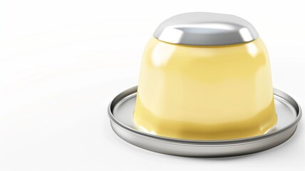 Fototapeta premium Photorealistic image of a motion-activated butter dome on a white background