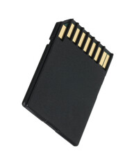 One SD memory card isolated on white