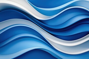 Obraz premium Abstract blue wave patterns creating a calming visual flow.