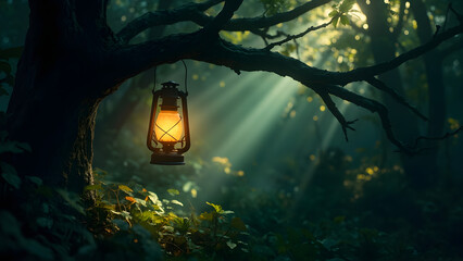 Enchanted Forest Lantern at Dusk