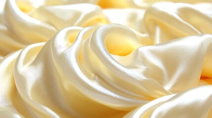 Obraz premium Opulent folds of luminous vanilla silk fabric with soft creamy tones