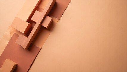 Abstract Geometric Composition in Earth Tones