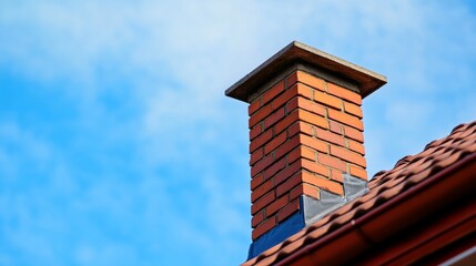 Roofer sealing a chimney joint with waterproof flashing tape. Featuring precision and protection