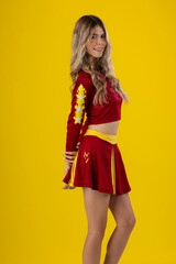 young teenage woman, cheerleader with various poses and facial expressions