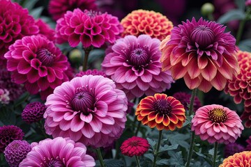 Luxurious Fuchsia Landscapes Featuring Vibrant Zinnia Flowers