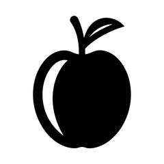 A Simple Black and White Illustration of an Apple Fruit