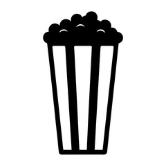 A black and white illustration of a bucket of popcorn