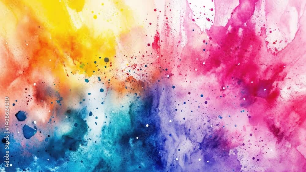 Aufkleber vibrant abstract watercolor art colorful splashes and textures in dynamic background design with ene