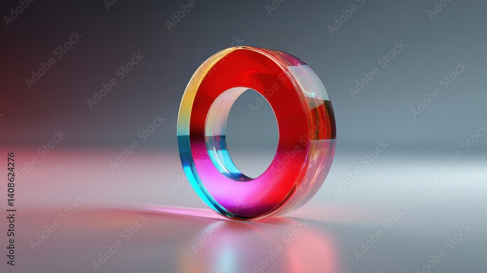 Poster featuring striking red and blue colors with a 3d holographic effect displaying payment status in vib