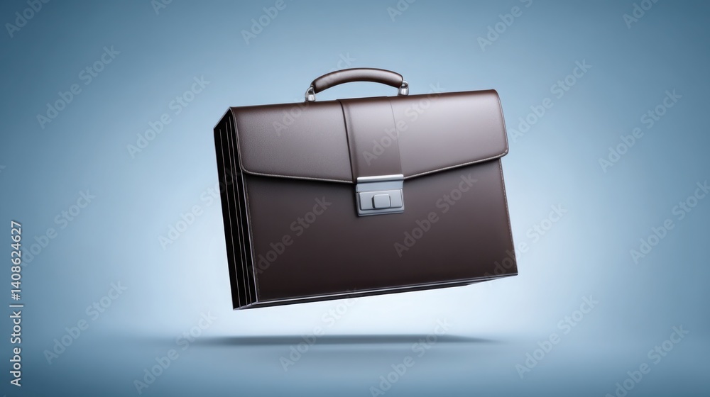 Aufkleber futuristic briefcase suspended in air with advanced ai technology hovering above and surrounding ele