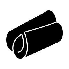 Simple Black and White Icon of Two RolledUp Items Possibly Burritos or Wraps
