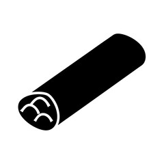 Simple Black and White Isometric Illustration of a Burrito Food Item