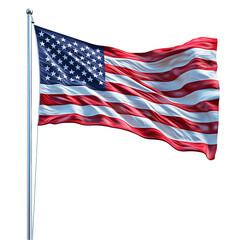 Obraz premium American flag waving usa patriotic symbol of united states of america isolated on transparent background, png