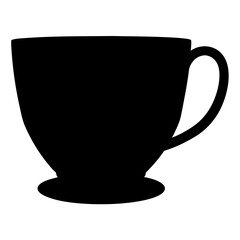 Simple Black Silhouette of a Teacup or Coffee Mug