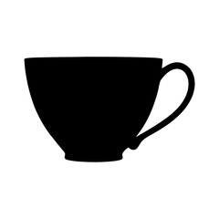 A Simple Black Silhouette of a Teacup or Coffee Cup