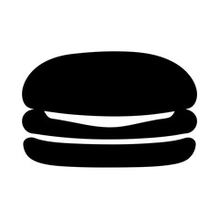 Simple Black and White Double Decker Hamburger Icon Illustration Graphic