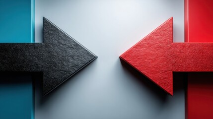 Obraz premium Two opposing arrows illustrating dynamic directional flow in secure payment workflow and automation processes