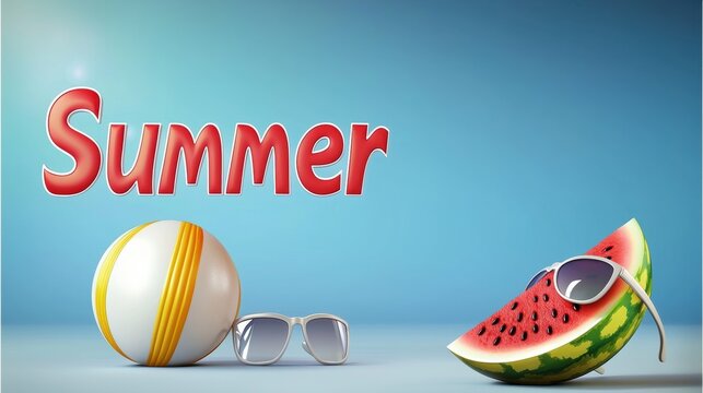 Summer fun activities beachside graphic design bright atmosphere vibrant view seasonal vibes