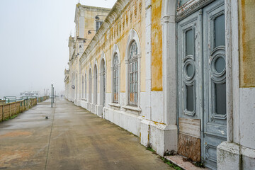 Deteriorating building of the old railway terminal station in the city of Barreiro-Portugal. 