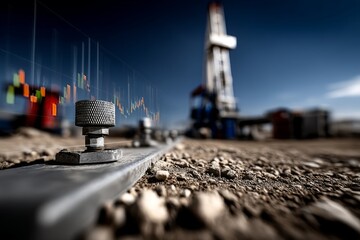 Work progresses at a quarry where a landfill for solid household waste is being developed. A drilling rig operates while analytics are monitored on a display Generative AI