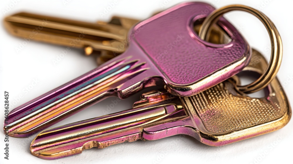 Poster collection of various keys arranged neatly on a surface representing security and access in daily li