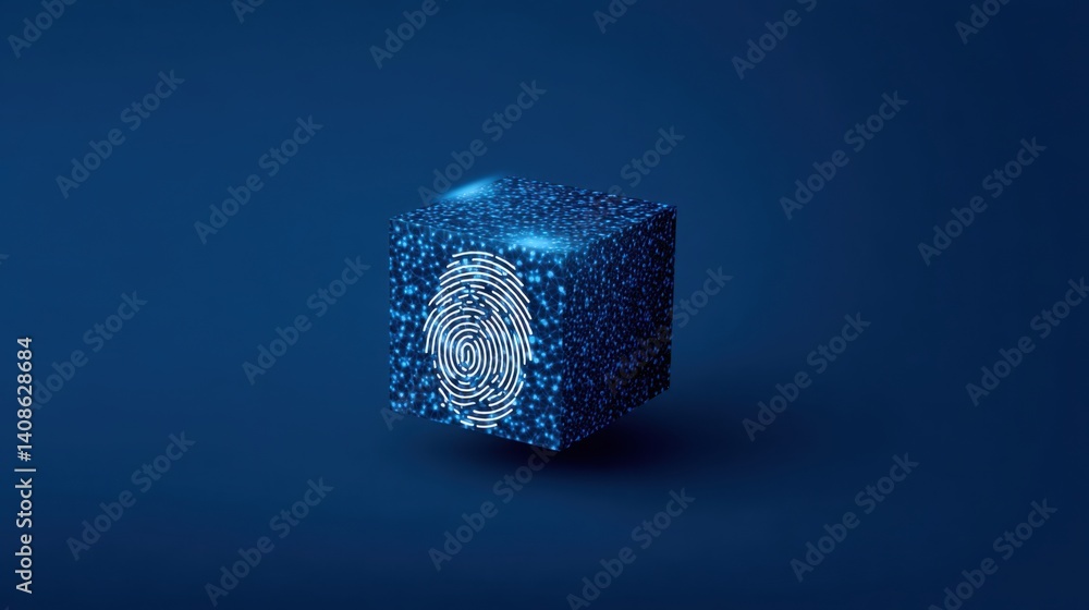 Poster close-up of a fingerprint representing unique identity and personalization in an abstract and modern
