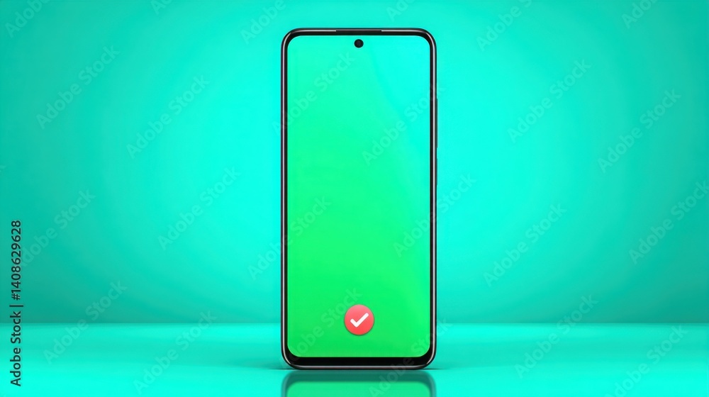 Aufkleber a smartphone displaying a green screen signifying digital innovation and the future of mobile techno