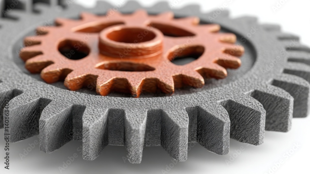 Aufkleber gear wheel in motion representing investment icon and symbolizing dynamic growth and efficiency in f