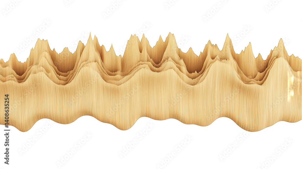 Poster abstract 3d golden wave pattern with textured surface background