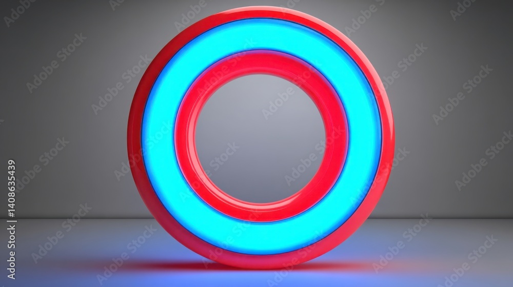 Poster a striking red and blue glowing in a mysterious floating mist indicating potential and dynamic energ