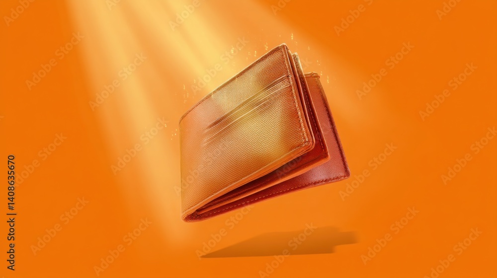 Aufkleber a wallet emitting a brilliant light from within creating an enigmatic and mystical atmosphere of dis