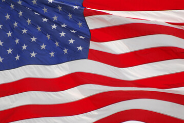 Fototapeta premium close up on waving USA flag 
