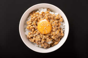 納豆　卵かけご飯