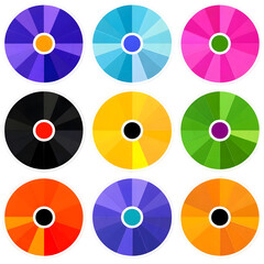 Abstract Colorful Color Wheel Design On Transparent Background