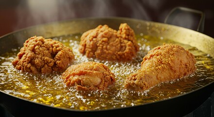 Crispy Fried Chicken: Golden-Brown Perfection in a Sizzling Pan