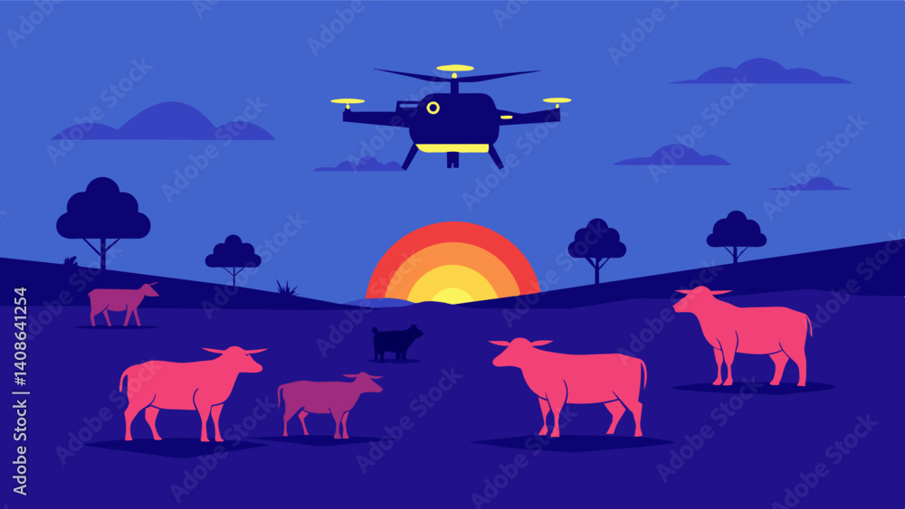 Poster drones equipped with thermal imaging can accurately and quickly count livestock in low light or nigh