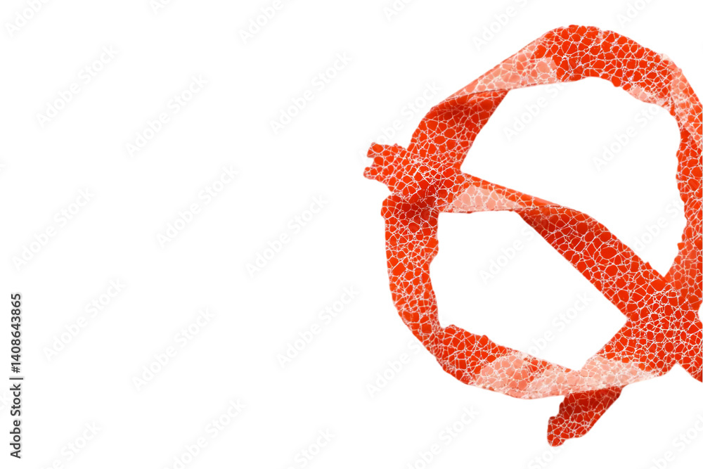 Poster abstract red shape graphic on transparent isolated background