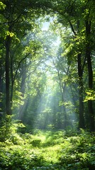Naklejka premium Sunlight Forest Path (4)