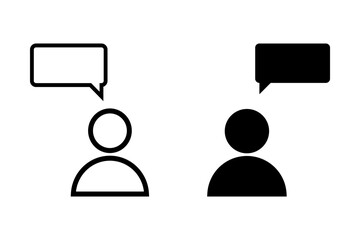 people talking icon set, bubble, speak, business group, vector illustration on white background