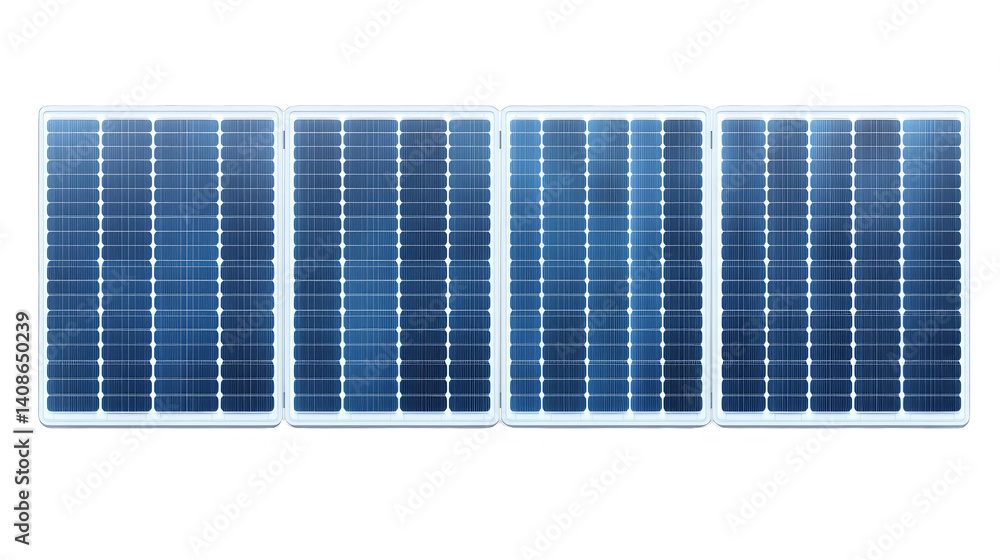Poster detailed solar panel array isolated on a transparent background photo