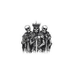 Three faces skeleton design vector template illustration