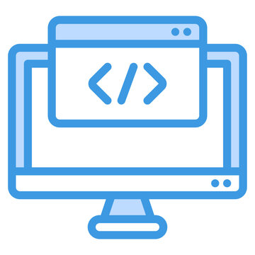 Computer monitor with browser window displaying code. Suitable for technology, coding, software development, web design projects, and computerrelated content.