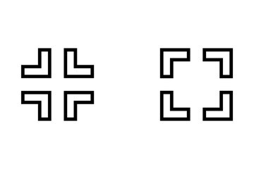 full screen icon. full screen icon. Maximize and minimize. Video size. Screen size. Full screen icon with rounded corners. Vector illustration
