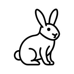 Obraz premium Line art rabbit icon for Easter designs, wildlife education, pet care services, or animal-themed children’s content