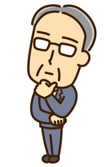 Obraz premium 考える中年男性